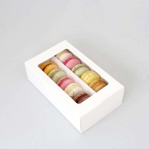 12 MACARON BOX + WINDOW LID pack of 25