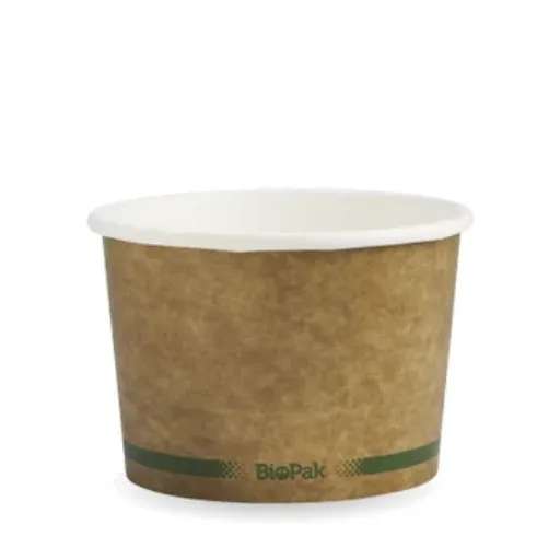 550ml / 16oz Kraft BioBowl sleeve 25 - Biopak