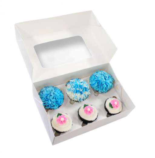 6 CAVITY CUPCAKE BOX + INSERT pack 25