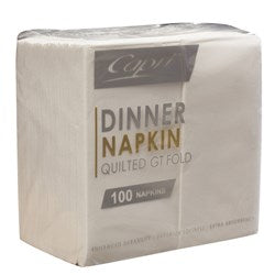 Premium 2-Ply Dinner Napkins, GT Fold White (100pcs, inc. GST)