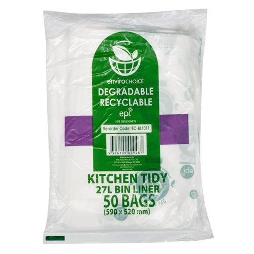 Bio Kitchen Tidy Bags, Bin Liners 27L (Medium Roll) (50pcs, inc. GST)