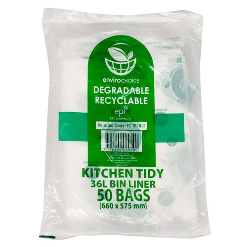 Bio Kitchen Tidy Bags, Bin Liners 36L (Large Roll) (50pcs, inc. GST)