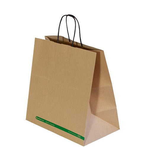 Paper Checkout Bag Large Twist Handle wide (250, inc. GST)