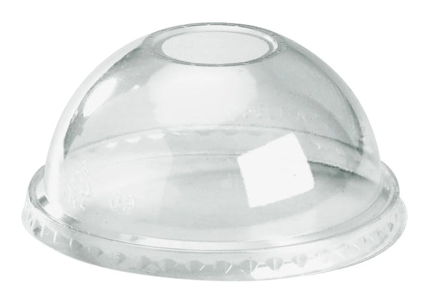 300-700ml Dome 22mm Hole Clear BioCup Lid (Sleeve 100, inc GST)