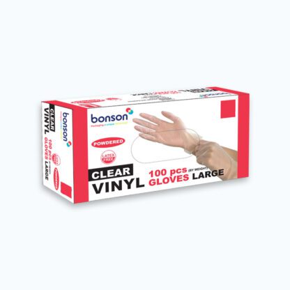 VINYL GLOVES CLEAR LARGE POWDER (100 pcs, inc. GST)